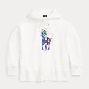 NWT: Polo Ralph Lauren Quilted Big Pony Fleece Hoodie Size M/L